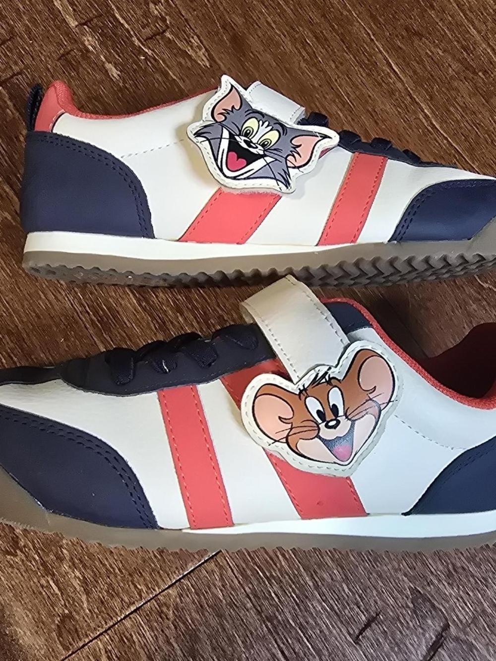 H&M White Navy & Coral Tom & Jerry Slip-On Sneakers for Kids